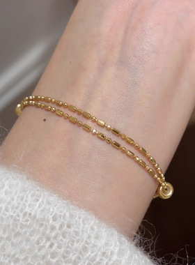 s925银葫芦天然黄水晶手串女设计款金发晶手链轻奢高级感小众手饰