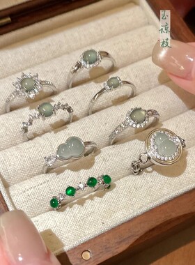 新中式绿玛瑙葫芦戒指女独特小众设计感食指戒轻奢高级感气质指环