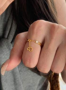 小红书爆款金色葫芦链条戒指女小众设计叠戴食指戒中古风轻奢气质