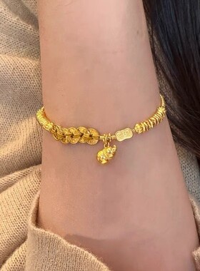 新中式复古金色葫芦铜钱小众设计高级感轻奢个性百搭配饰手链女