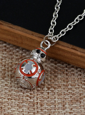 欧美影视周边星球大战bb8机器人耳饰项链创意卡通葫芦机器人项链