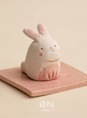 日本陶土手作动物香插香立礼物