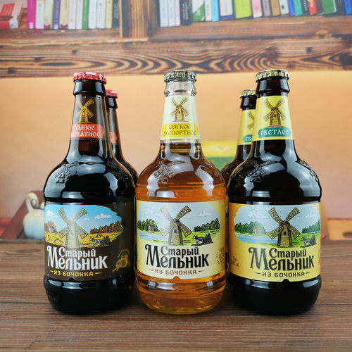 老米乐淡爽口450毫升*6瓶 俄罗斯原装进口啤酒精酿麦芽 - 图0