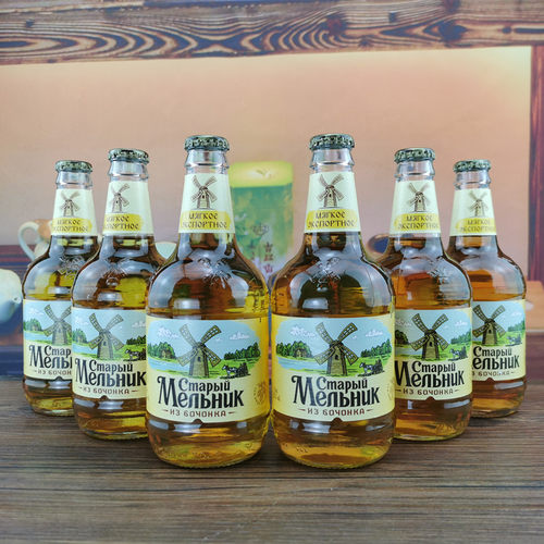 老米乐淡爽口450毫升*6瓶 俄罗斯原装进口啤酒精酿麦芽 - 图1