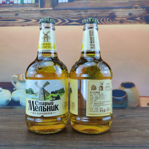 老米乐淡爽口450毫升*6瓶 俄罗斯原装进口啤酒精酿麦芽 - 图2