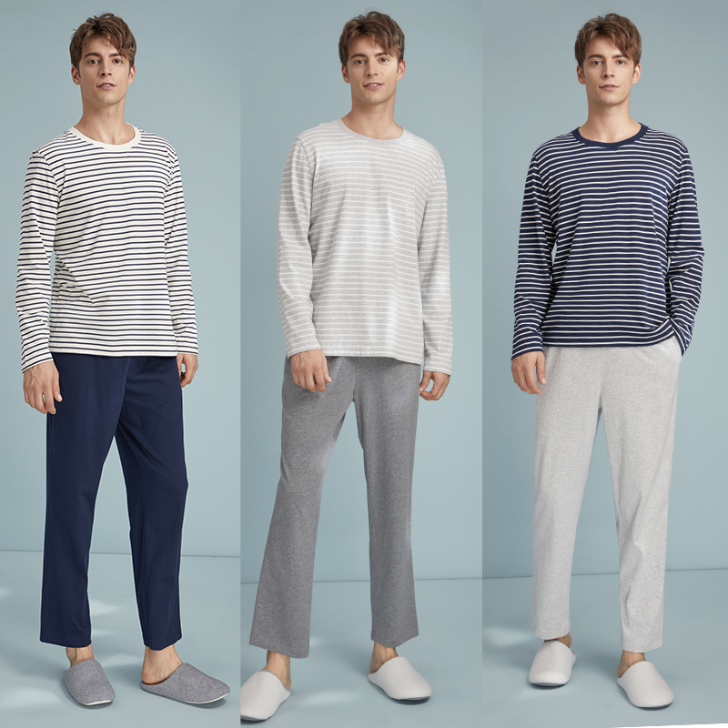 网易严选2021新款男士纯棉春秋睡裤 网易严选睡衣/家居服套装