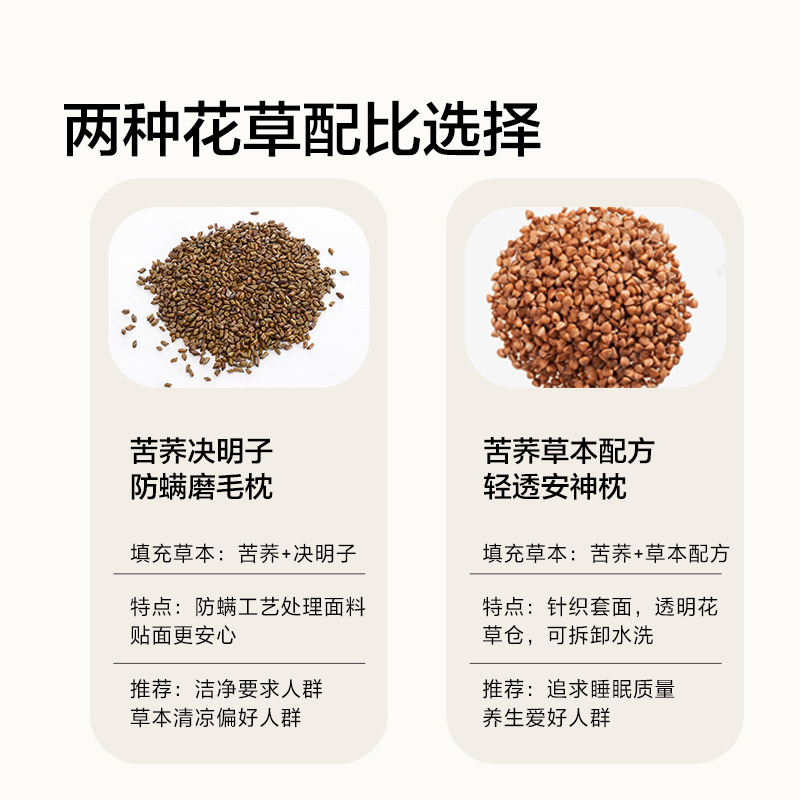 网易严选枕头一对决明子枕芯护颈椎枕双人整头睡眠荞麦枕夏季家用-图0