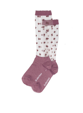 Dr.Martens马丁博士Short Heart Mesh Socks烟灰玫瑰色高筒袜长袜