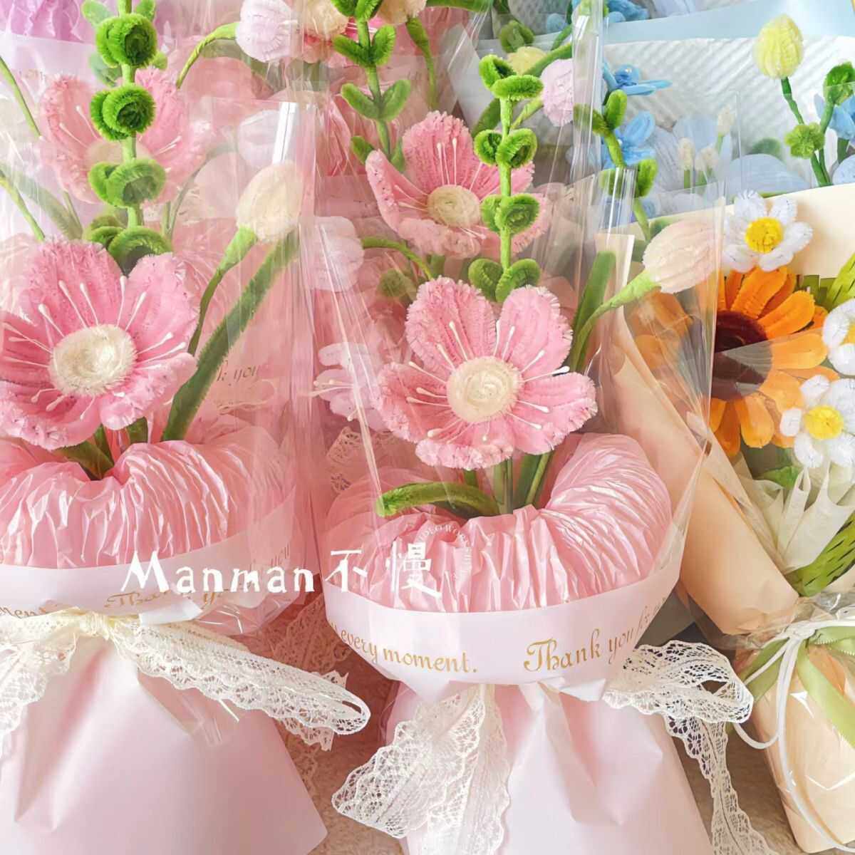 毕业季送老师同学女友闺蜜扭扭棒花束手工编织成品见面花束七夕