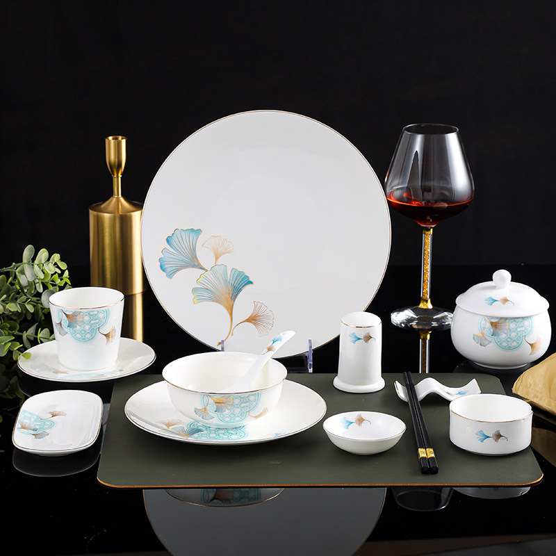 五星级酒店餐具摆台套装金边公司单位包厢高档摆盘碗碟骨瓷饭店用,淘宝优惠券,粉丝福利购,淘宝优惠卷