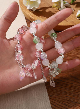 手链女ins古风玻璃手链简约小清