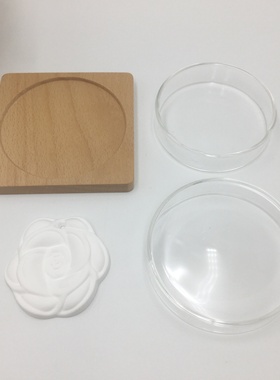 榉木垫天使石膏玻璃罩香水精油香薰套装专柜展会客户试香闻香用