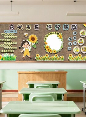 向日葵主题黑板报向阳中队班级布