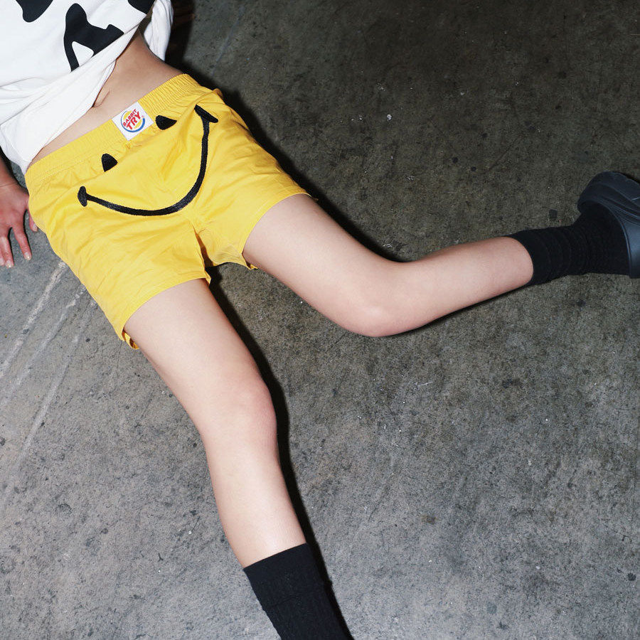 Babbittry 创意亲子潮流居家短裤 笑脸刺绣阿罗裤男女平脚内裤,淘宝优惠券,粉丝福利购,淘宝优惠卷