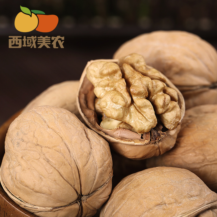 西域美农阿克苏185纸皮核桃500g/1.5kg*1箱无漂白新疆核桃特产 - 图0