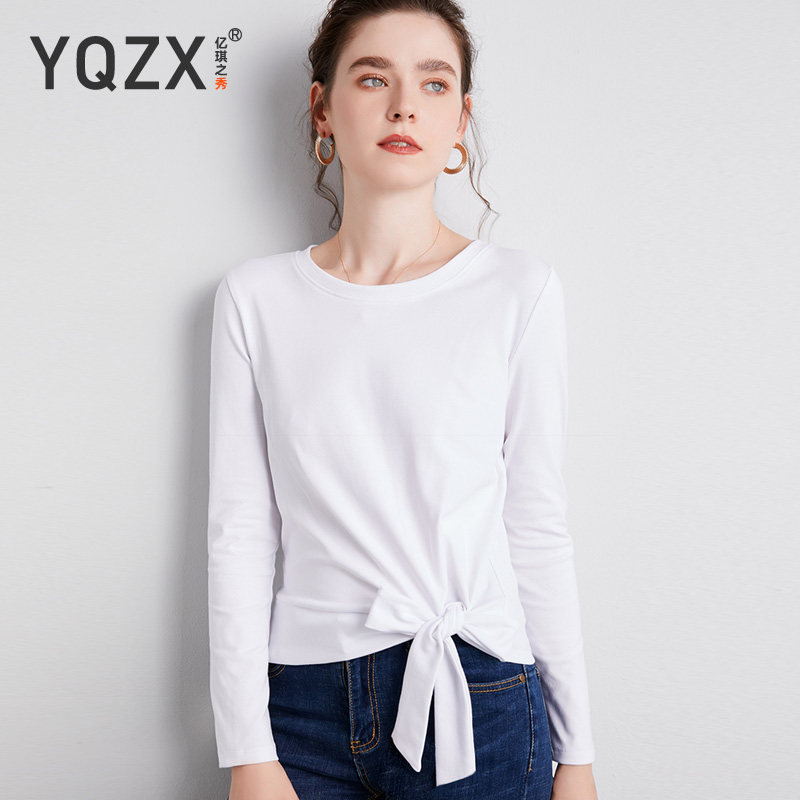 车厘子红长袖t恤女纯棉秋装打底衫 亿琪之秀T恤