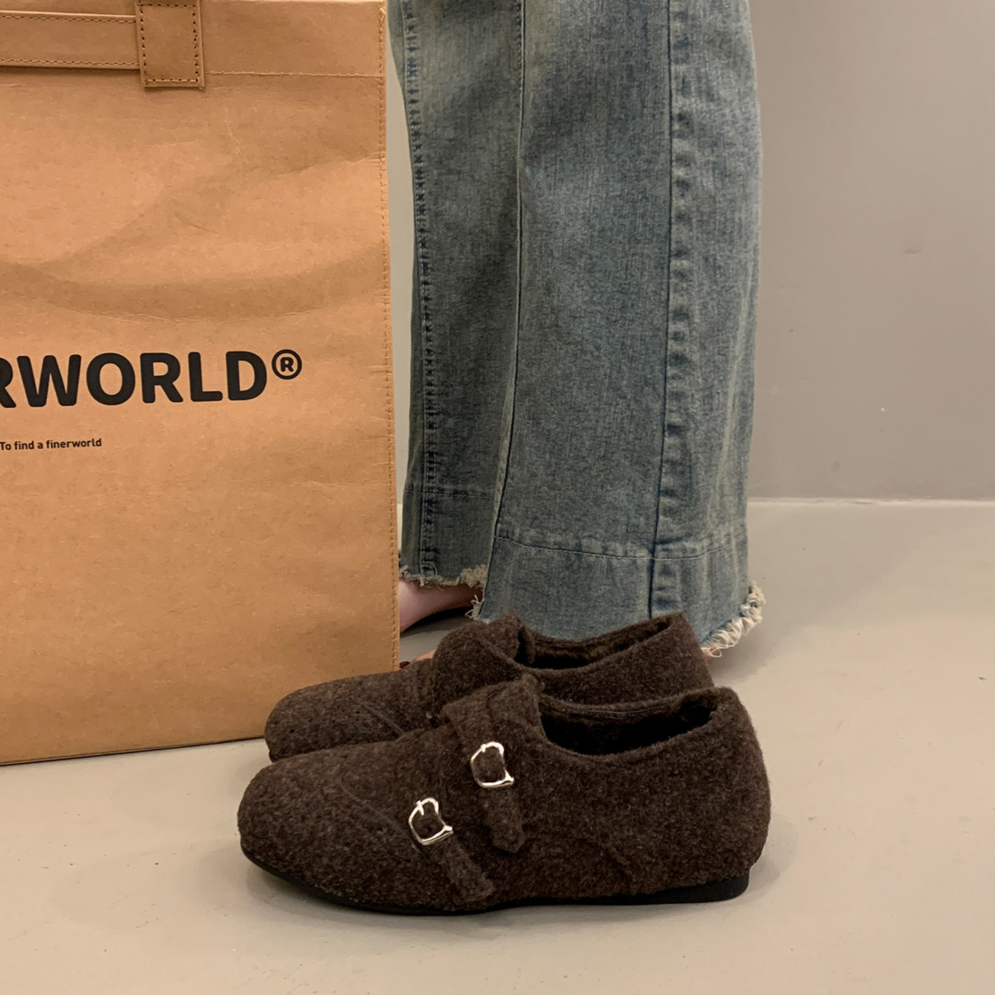 英伦风小皮鞋女绝美加绒平底单鞋2025新款秋冬内增高玛丽珍毛毛鞋,淘宝优惠券,粉丝福利购,淘宝优惠卷