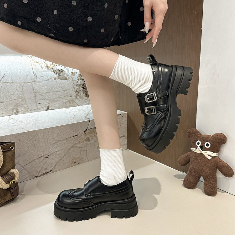 百搭英伦厚底增高小皮鞋女深口单鞋2026新款春秋松糕玛丽珍乐福鞋,淘宝优惠券,粉丝福利购,淘宝优惠卷