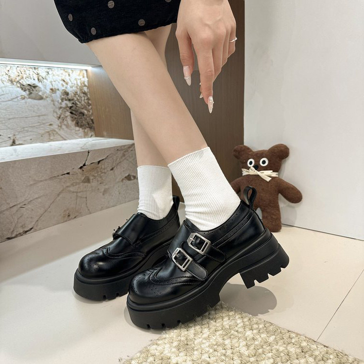 百搭英伦厚底增高小皮鞋女深口单鞋2026新款春秋松糕玛丽珍乐福鞋,淘宝优惠券,粉丝福利购,淘宝优惠卷
