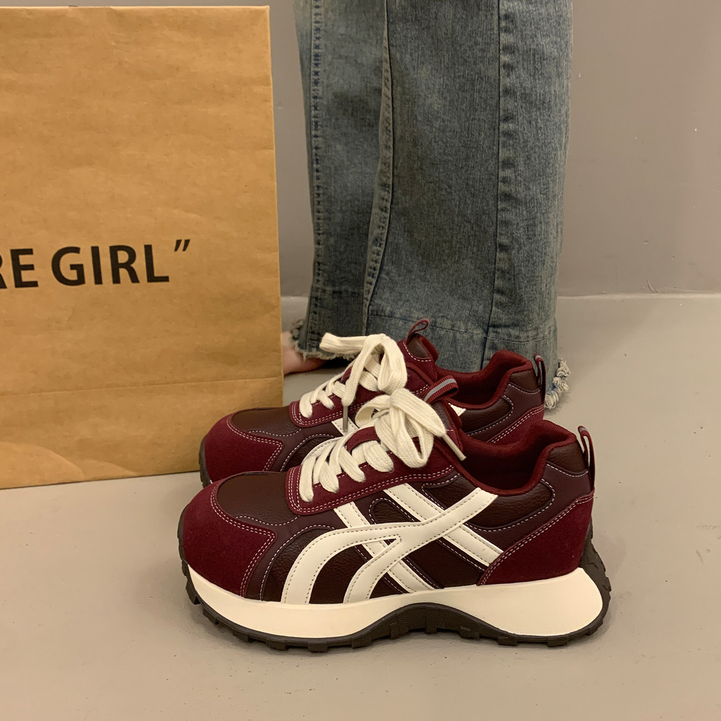 加绒厚底老爹鞋女春季小个子增高2026超火新款爆款运动休闲阿甘鞋,淘宝优惠券,粉丝福利购,淘宝优惠卷