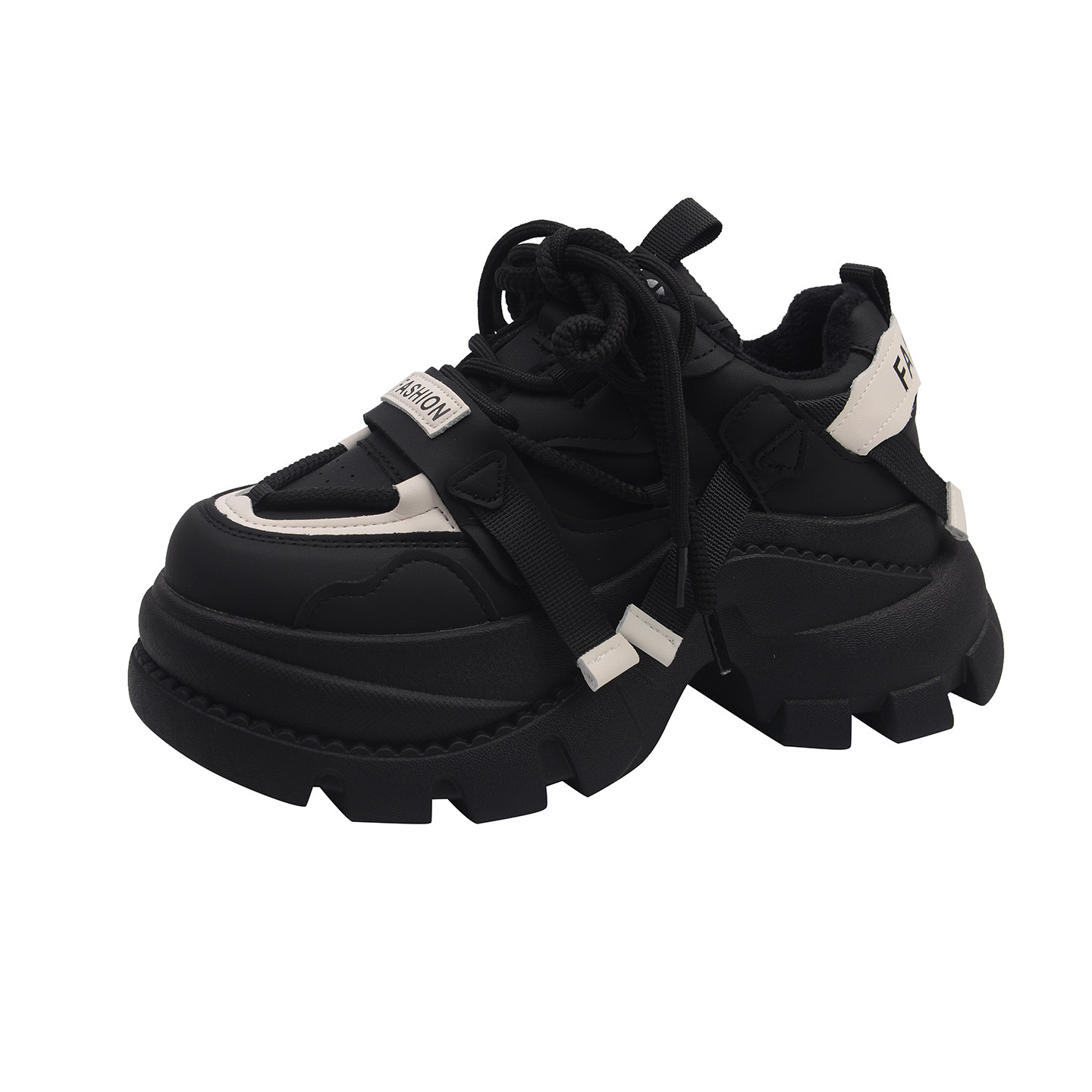 欧洲站松糕厚底老爹鞋女增高2025超火新款秋冬黑色加绒运动休闲鞋,淘宝优惠券,粉丝福利购,淘宝优惠卷