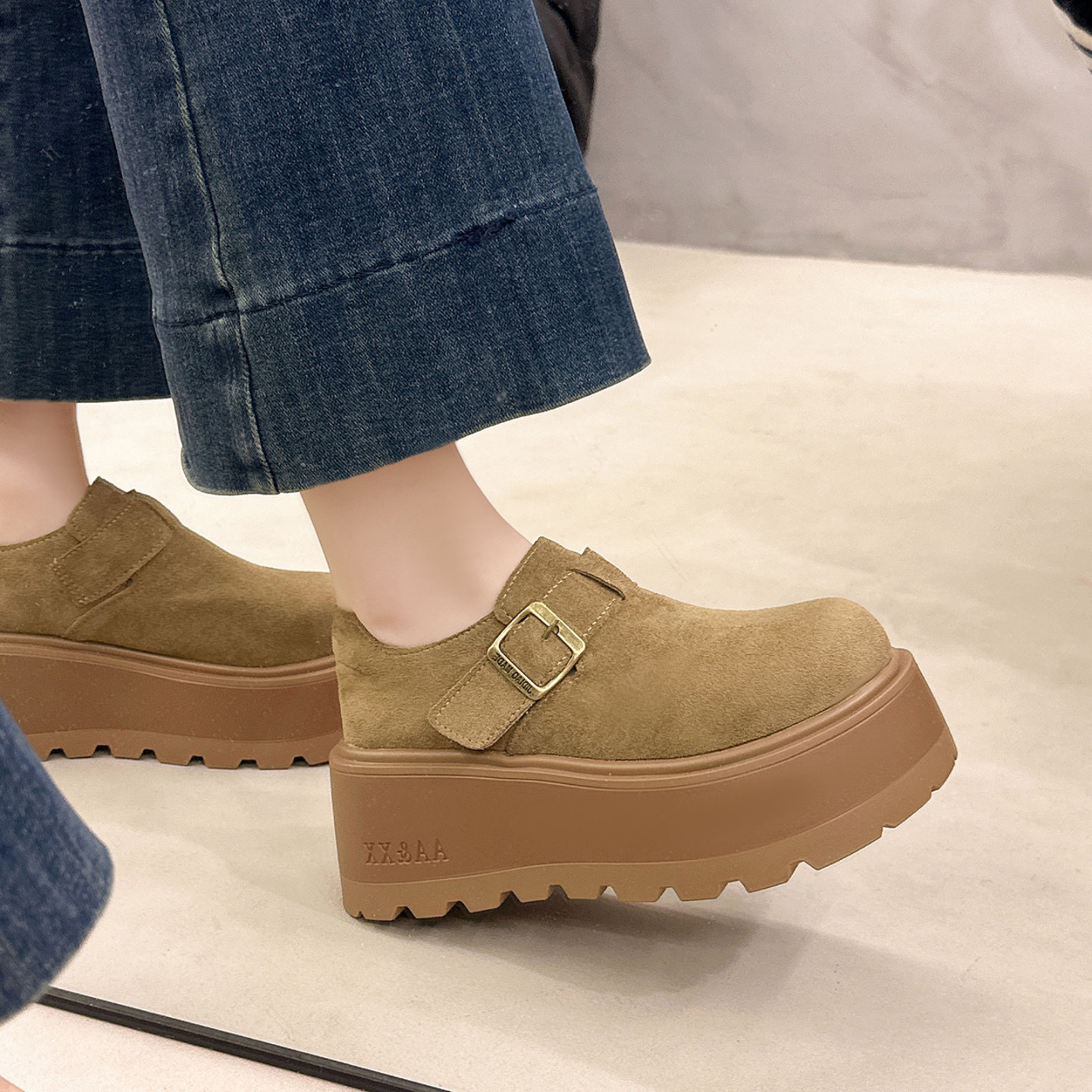 绝美松糕厚底深口单鞋女春增高勃肯鞋2026新款配裙子玛丽珍乐福鞋,淘宝优惠券,粉丝福利购,淘宝优惠卷