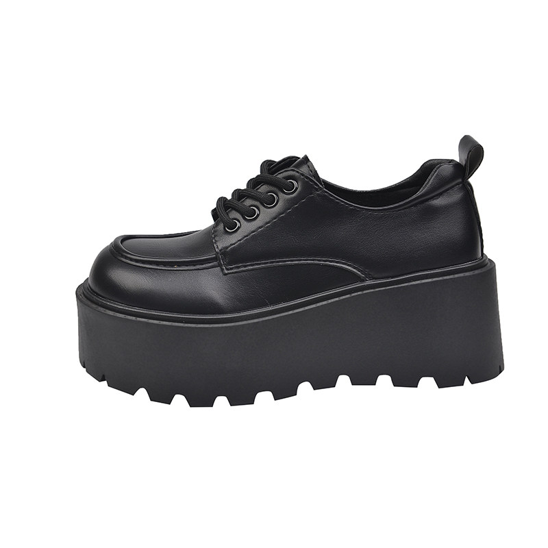 英伦风黑色厚底小皮鞋女增高单鞋2025新款秋冬季玛丽珍系带乐福鞋,淘宝优惠券,粉丝福利购,淘宝优惠卷