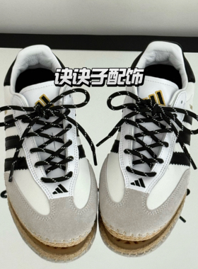 黑色斜纹圆绳鞋带适配CLOT同款