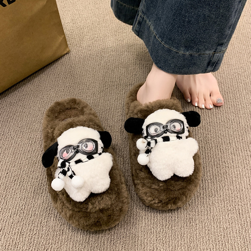 卡通可爱小众毛毛拖鞋女冬季外穿鞋厚底保暖加绒居家舒适包头棉拖,淘宝优惠券,粉丝福利购,淘宝优惠卷
