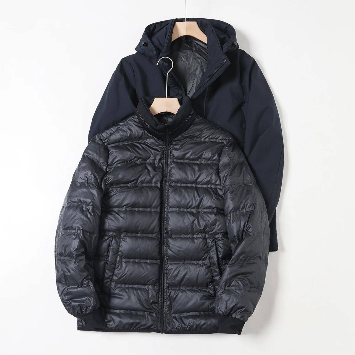 三合一鹅绒服 轻商务冬季男士连帽90%白鹅绒中长款抗寒保暖羽绒服,淘宝优惠券,粉丝福利购,淘宝优惠卷