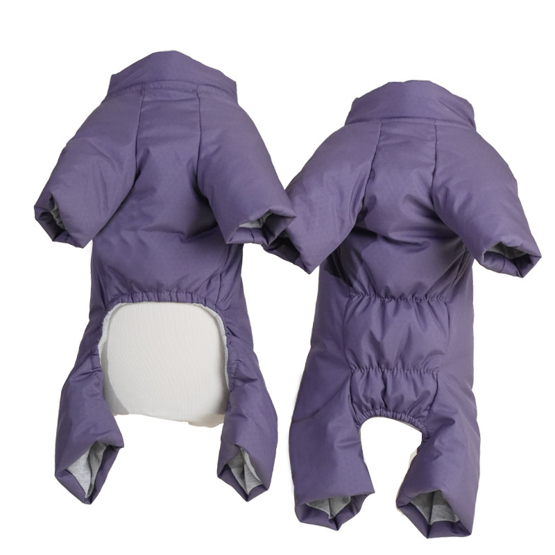 【汪联】比熊泰迪小型犬90绒纯棉内里防水纯色四脚羽绒服【公母】 - 图1