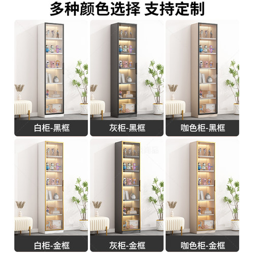 玻璃门手办展示柜陈列家用客厅盲盒玩具乐高模型摆件书柜酒柜商用 - 图3