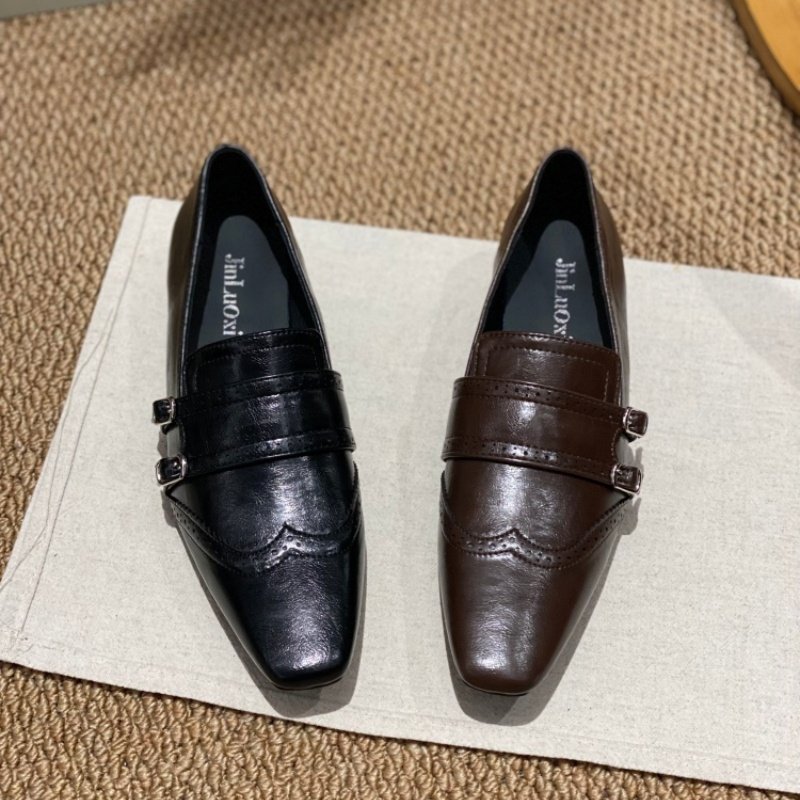 2026春季爆款英伦风方头深口单鞋女低跟粗跟皮带扣一脚蹬乐福鞋女,淘宝优惠券,粉丝福利购,淘宝优惠卷