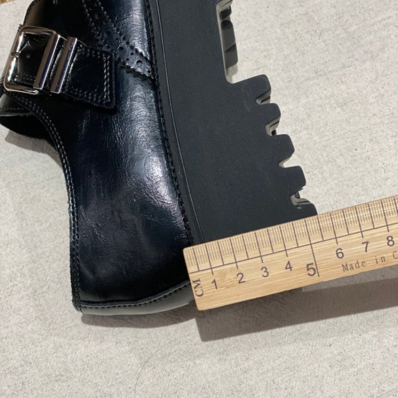 2026春季爆款英伦风真皮布洛克乐福鞋女黑色搭扣厚底增高百搭单鞋,淘宝优惠券,粉丝福利购,淘宝优惠卷