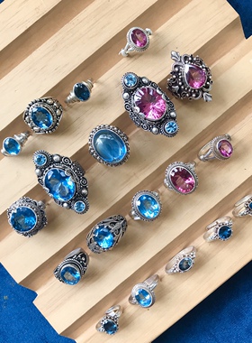 尼泊尔宫廷风瑞士蓝托帕石戒指