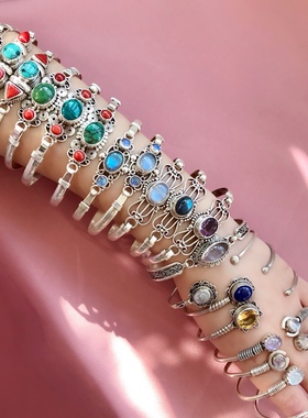 尼泊尔手工纯银拉长石