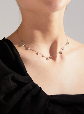 「时髦假期」流苏项链小众设计圆片搭配链气质时髦女叠戴锁骨链