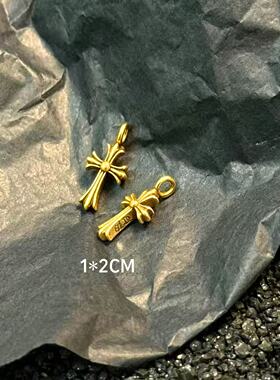 新款饰品隔片隔珠十字架镀金配件手串隔珠10mmDIY饰品梵文吊坠