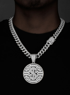 美金吊坠同款吊坠炫酷配饰项链