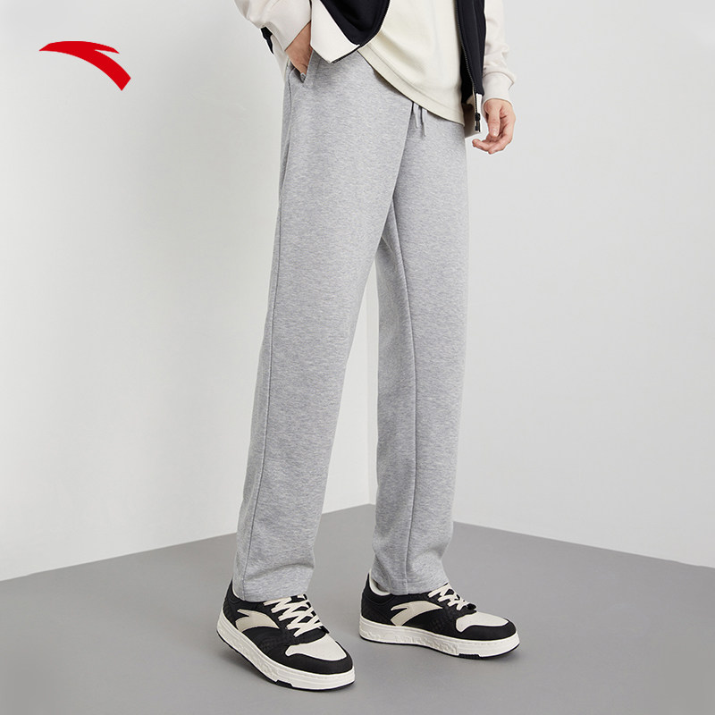 安踏灰色男裤运动裤官网正品2026冬季新款针织平口直筒宽松休闲裤,淘宝优惠券,粉丝福利购,淘宝优惠卷