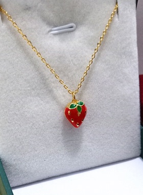 草莓纯银森系仙气小众设计锁骨链
