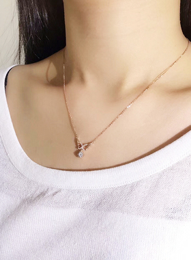 纯银翅膀钻石吊坠轻奢小众锁骨链