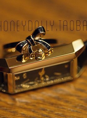 蝴蝶结戒指金黑色白色珐琅彩指环