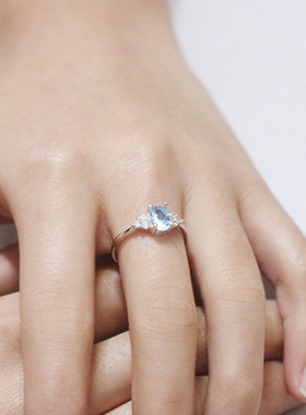 水晶钻石百搭生日礼物蛋形海蓝宝