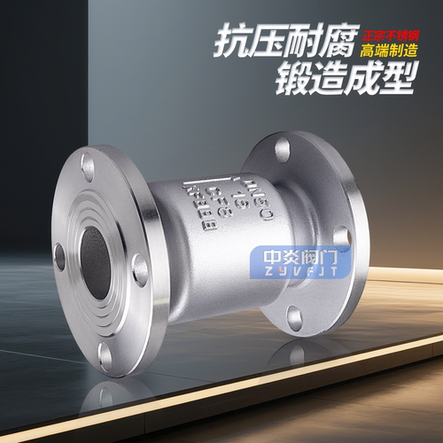 H42W-16P不锈钢立式止回阀 304法兰止回阀 单向逆止阀DN25-DN200 - 图1