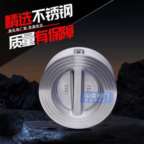 304不锈钢H76W-16P/C对夹式双瓣蝶形止回阀单向阀逆止阀DN40-300 - 图0