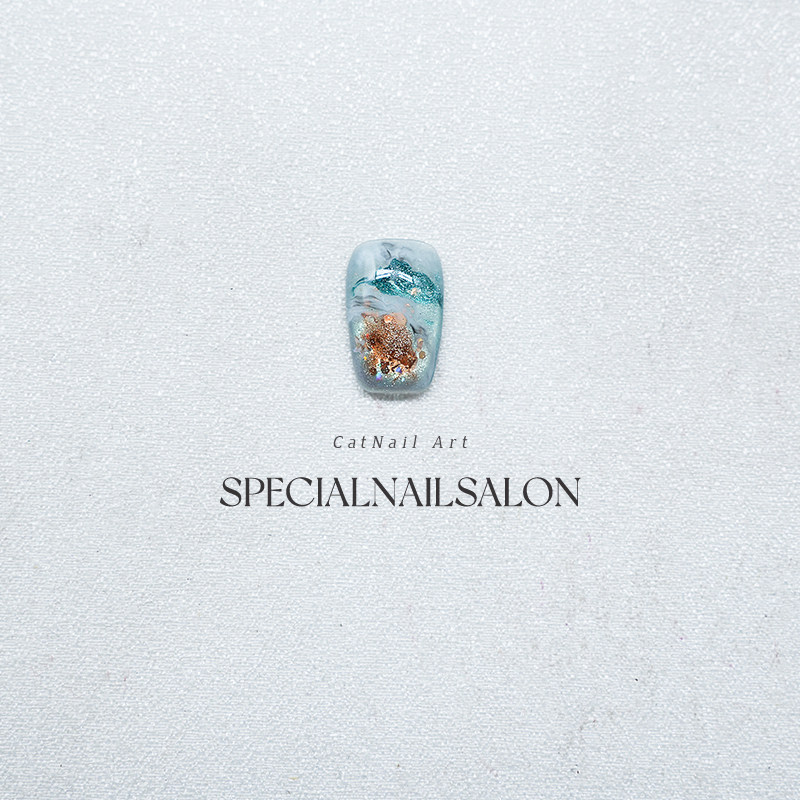 【碧海雾影】纯手工穿戴甲秋冬爆闪晕染爆闪个性短款显白美甲贴片,淘宝优惠券,粉丝福利购,淘宝优惠卷