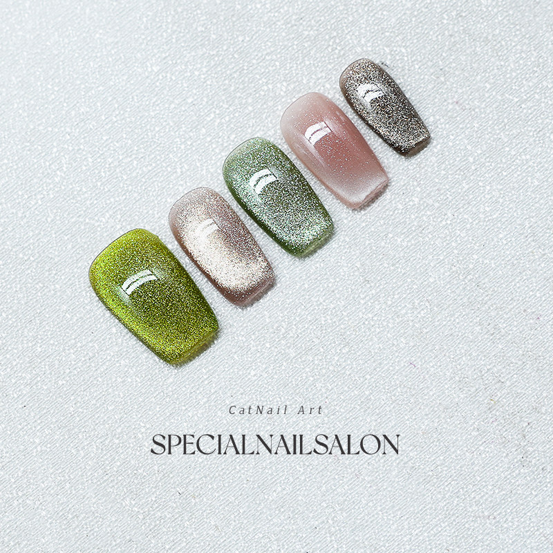 【秋野拾光】纯手工穿戴美甲秋冬氛围感猫眼2025新款显白指甲贴片,淘宝优惠券,粉丝福利购,淘宝优惠卷