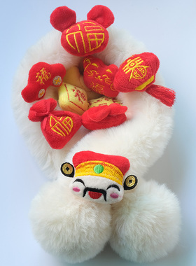 新年毛绒公仔玩偶胸针别针配饰