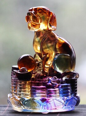 琉璃生肖猪摆件居家风水开业礼品